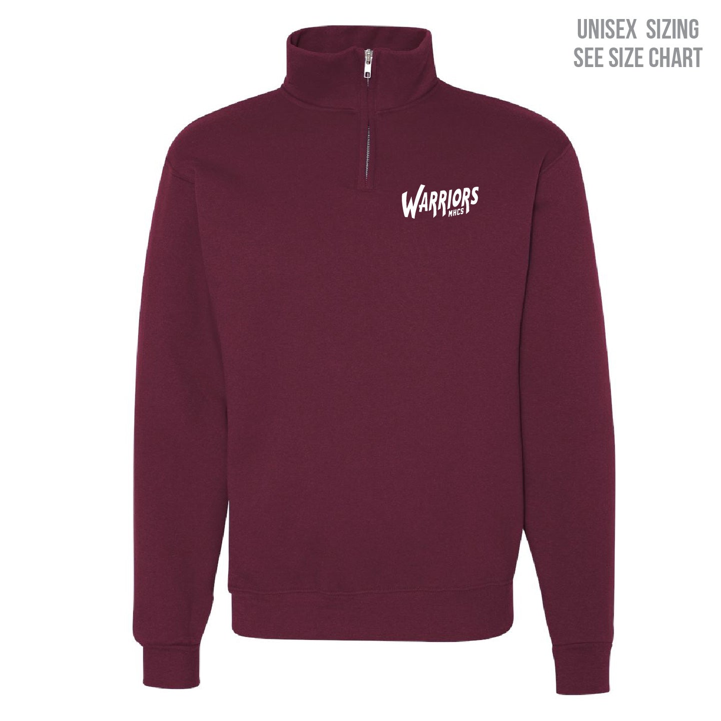 MHCS Left Chest Warriors Unisex 1/4 Zip Sweatshirt (MHCST0006-995MR)