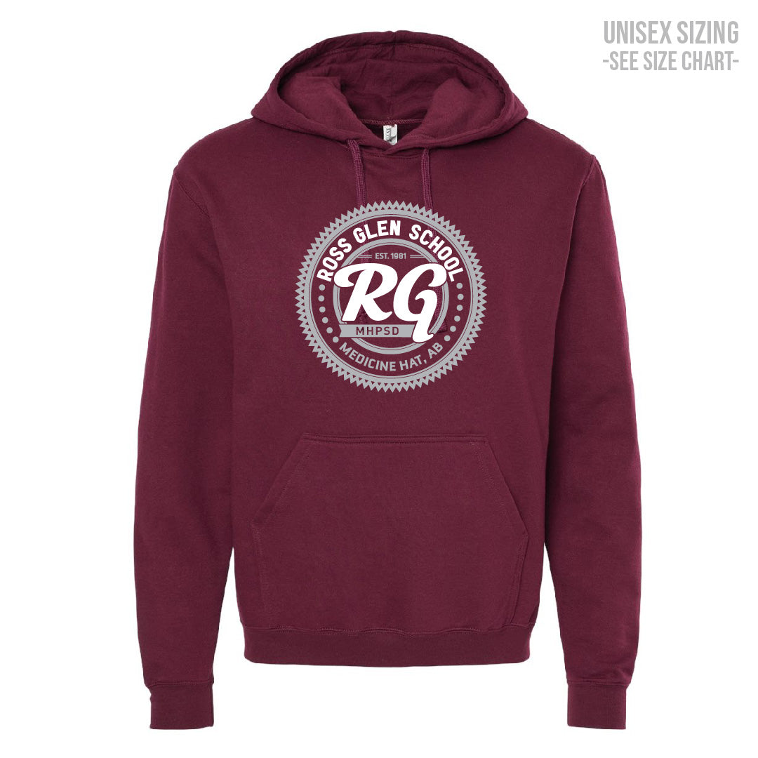 Ross Glen Grey Crest Unisex Hoodie (TRG0003-3320)