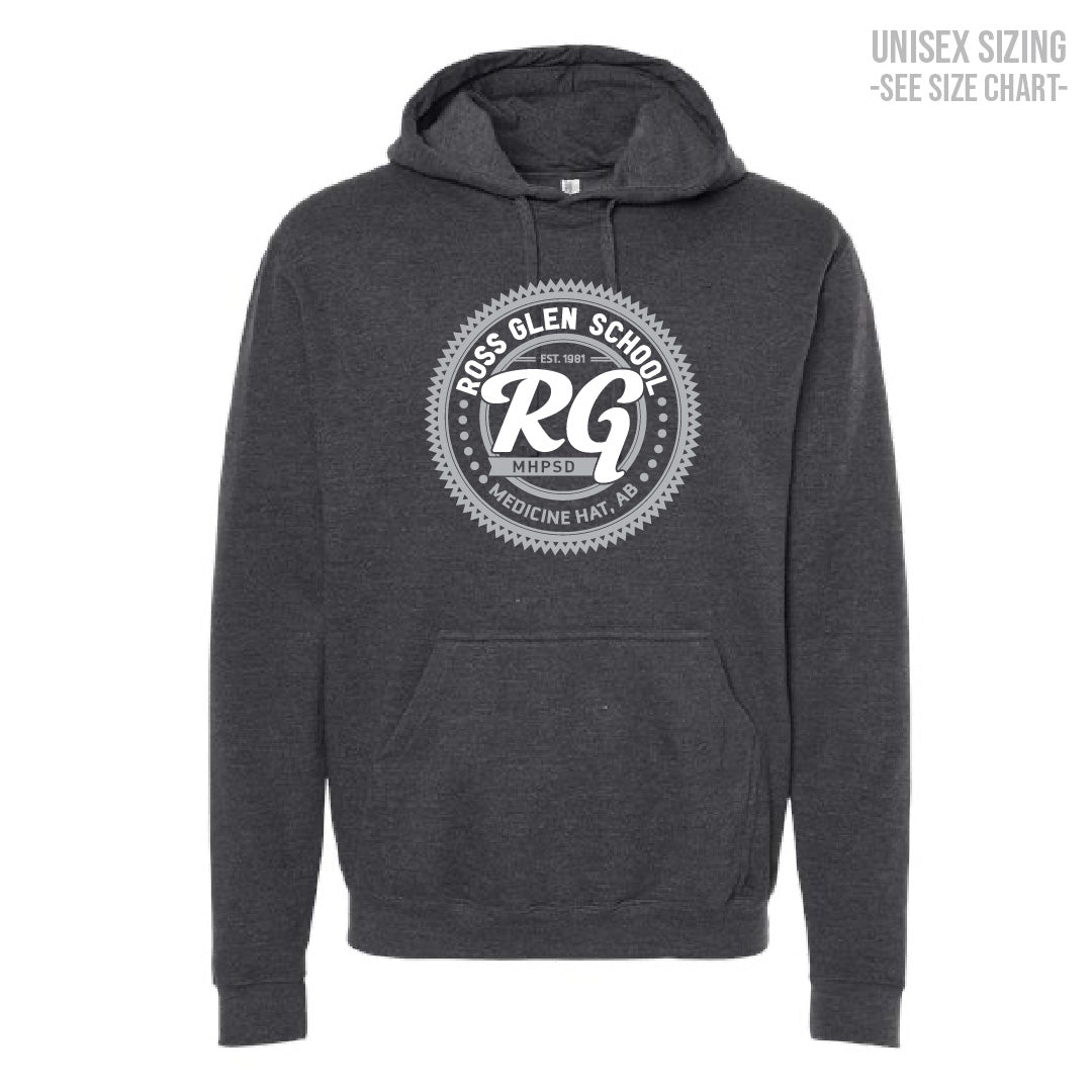 Ross Glen Grey Crest Unisex Hoodie (TRG0003-3320)