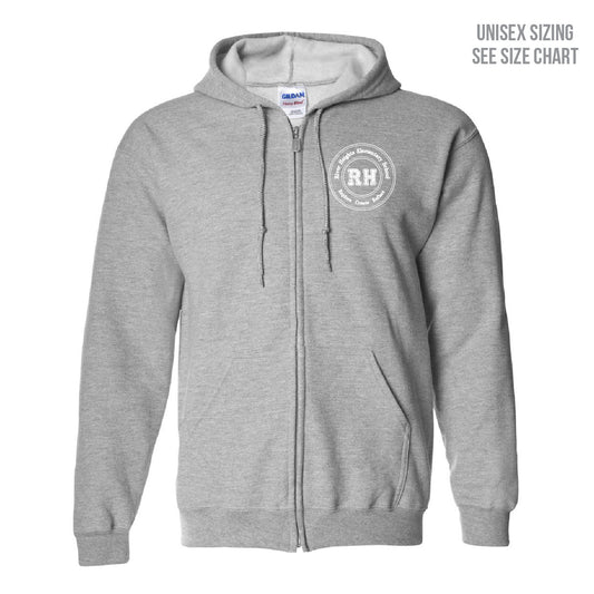 River Heights Left Chest Crest Unisex Zip Hoodie (RHEST002-18600)