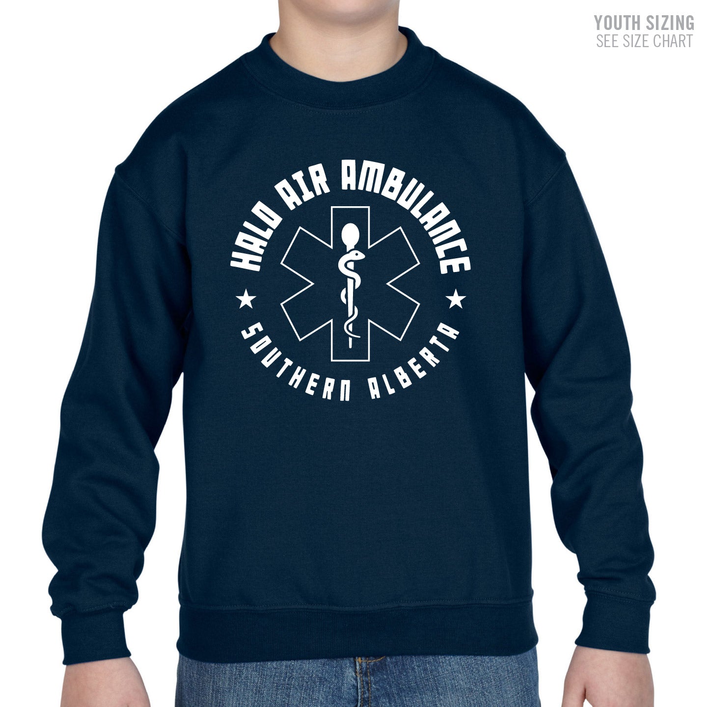HALO Crest YOUTH Crewneck Sweatshirt (HALOT006-18000B)