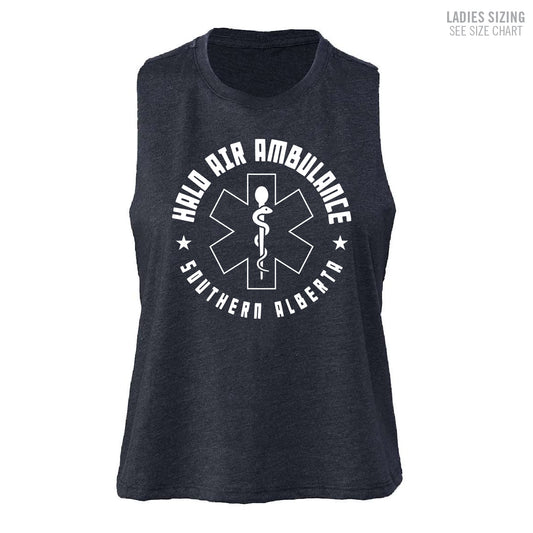 HALO Crest Ladies Cropped Racerback Tank (HALOT006-6682)
