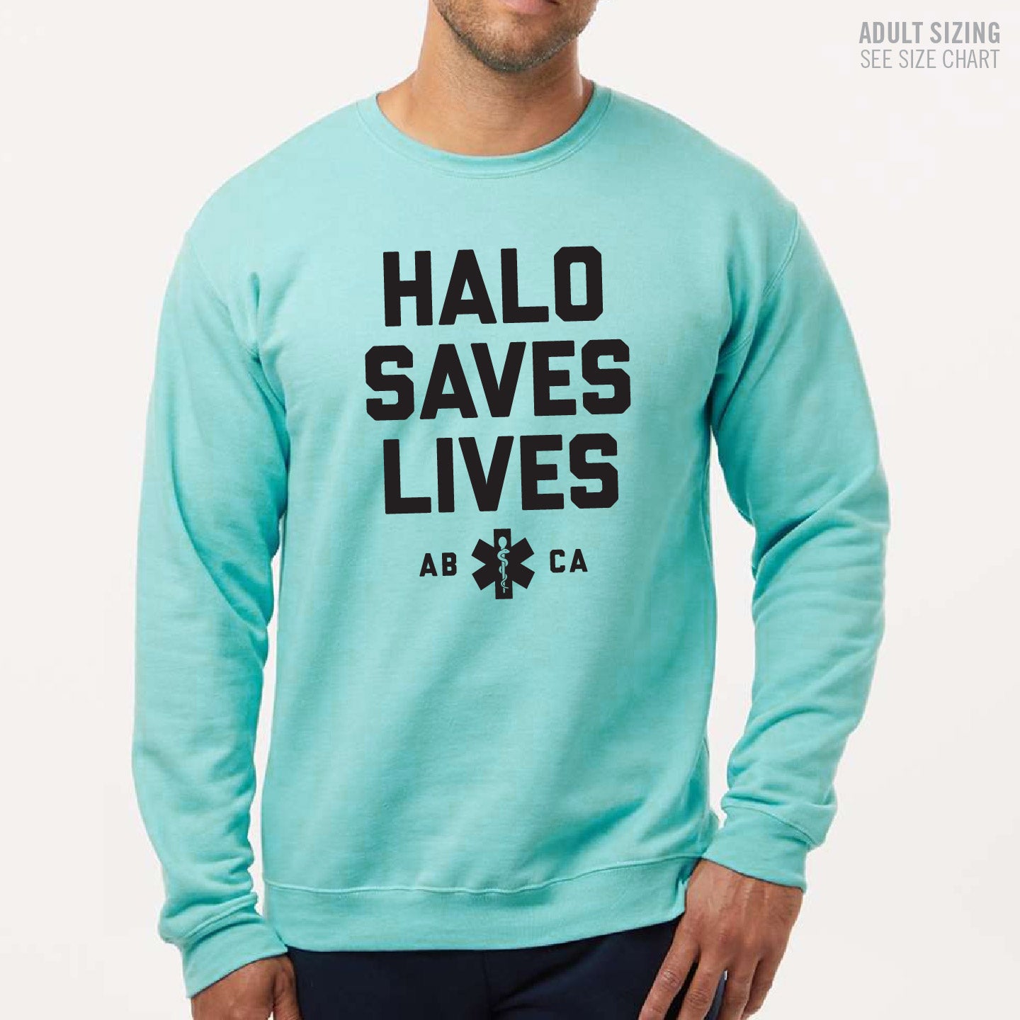 HALO Saves Lives ADULT Crewneck Sweatshirt (HALOT007-3340)