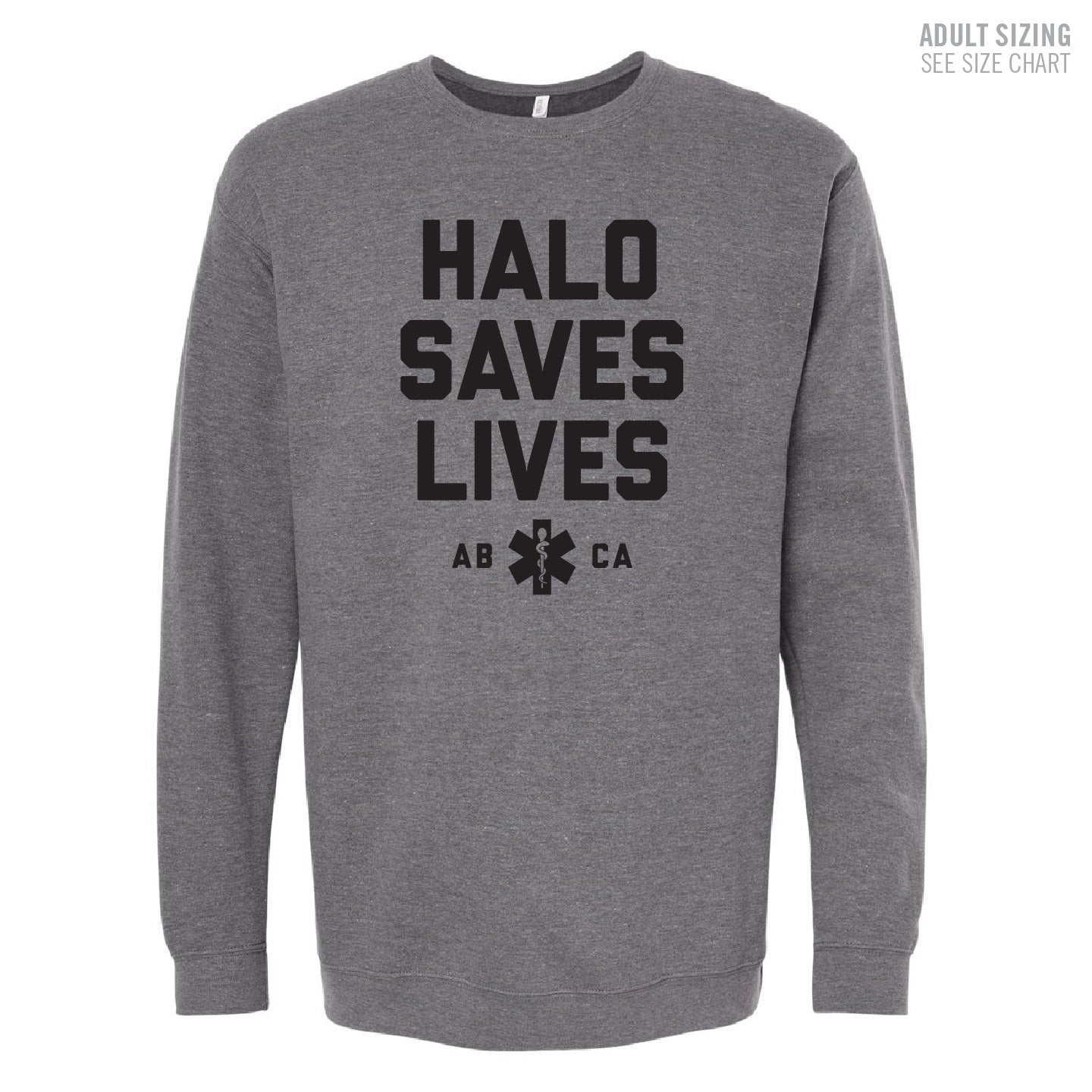 HALO Saves Lives ADULT Crewneck Sweatshirt (HALOT007-3340)