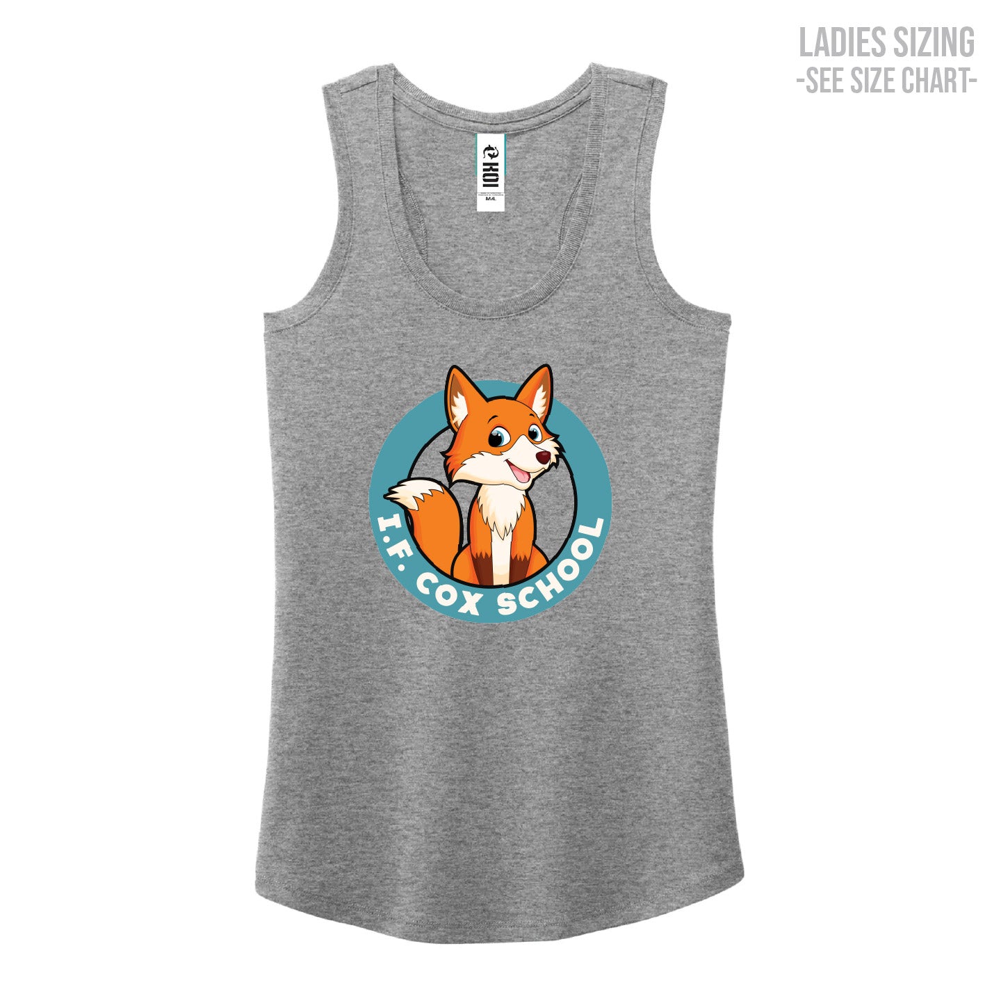I.F. Cox School Fox Crest LADIES Racerback Tank (IFCT002-KOI8055L)