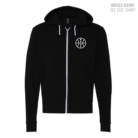 MHHS Basketball Bella Canvas UNISEX Zip Hoodie (MHBB25T002-3739)