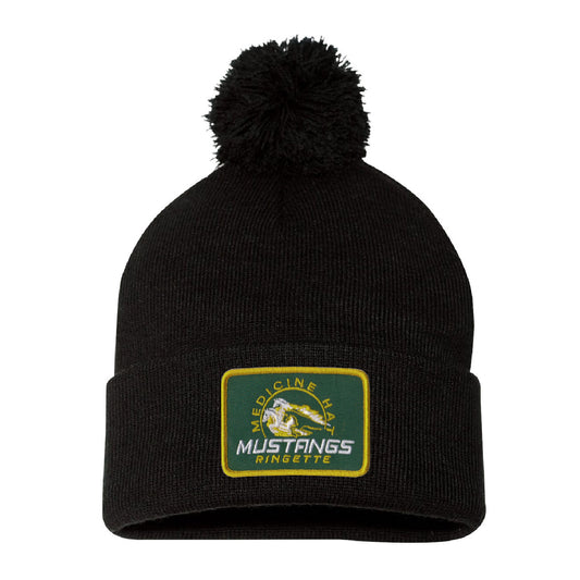 MHRA Mustangs Patched Cuff Pom Pom Beanie (MHRAP001-SP15)