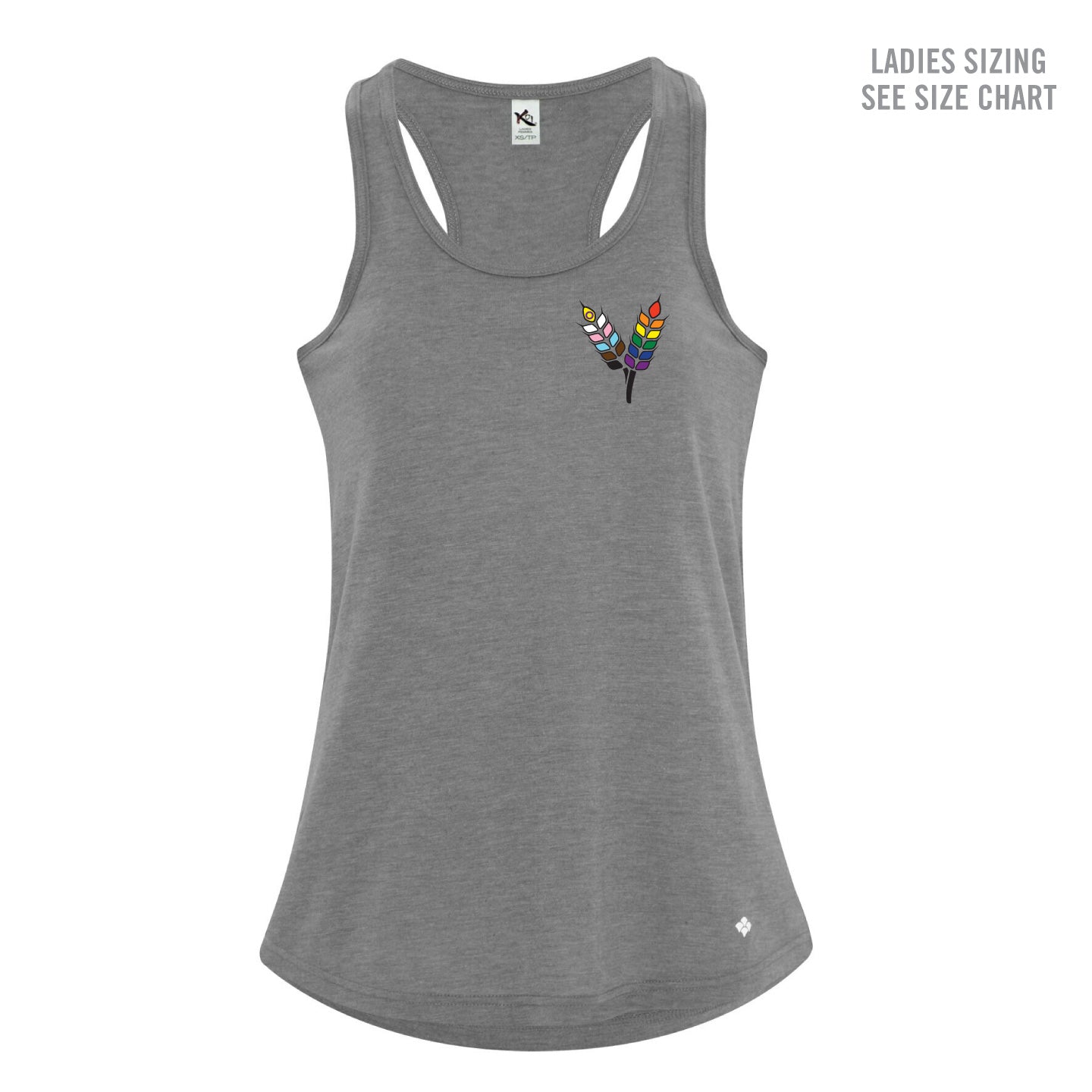 Prairie Pride Guild Small Icon Ladies Racerback Triblend Tank (PPGT009-KOI8035L)