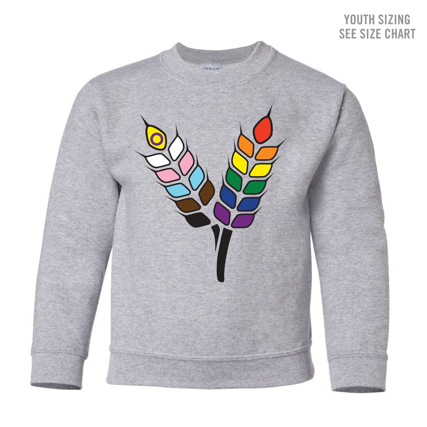 Prairie Pride Guild Large Icon YOUTH Crewneck Sweatshirt (PPGT002-18000B)