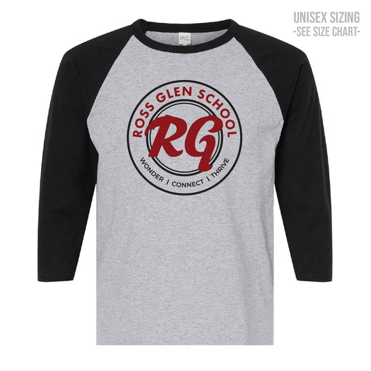 Ross Glen Maroon Crest ADULT Baseball T-Shirt (RGST006-5540)