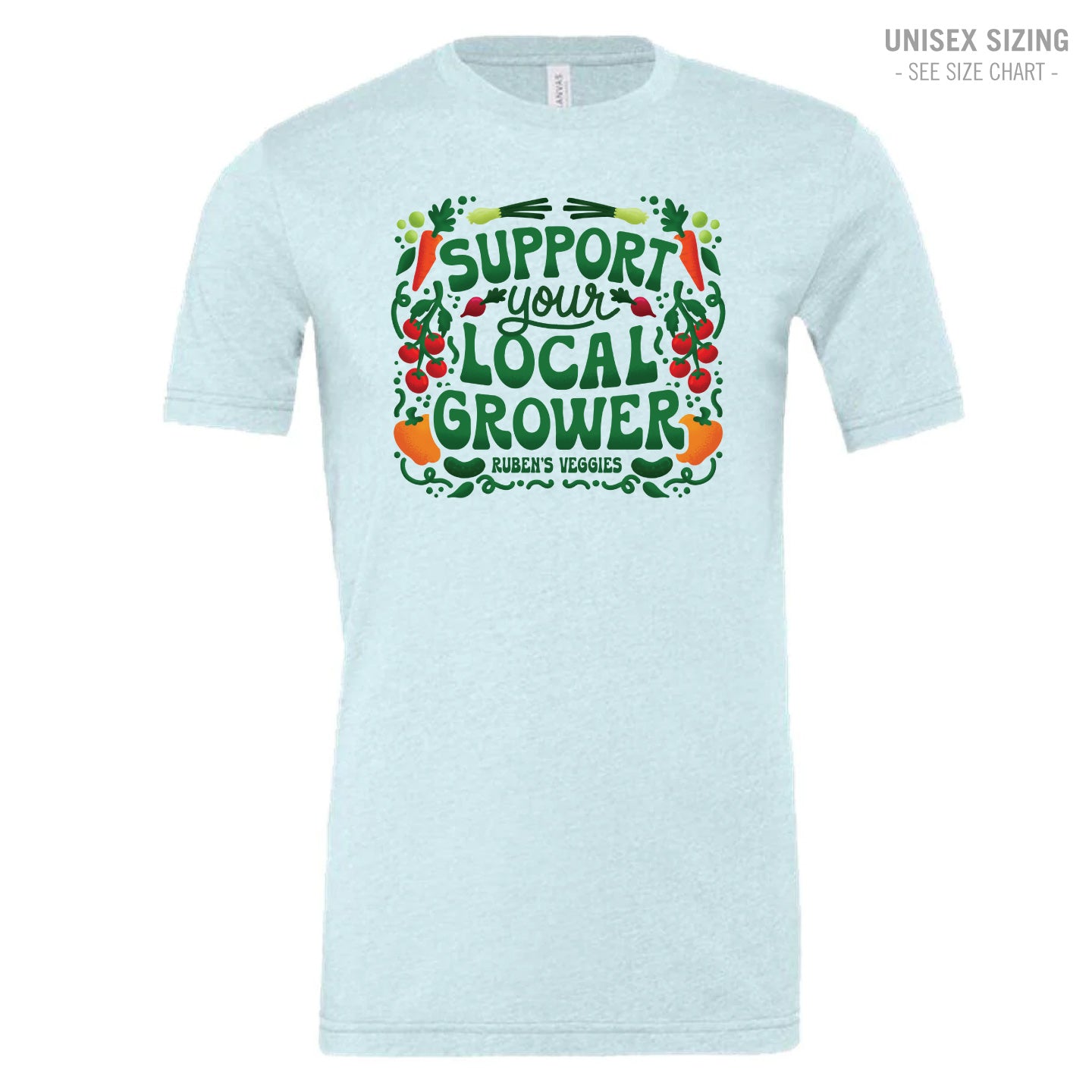 Ruben's Veggies Local Grower Premium Unisex Ringspun T-Shirt (RVT005-3001CVC)