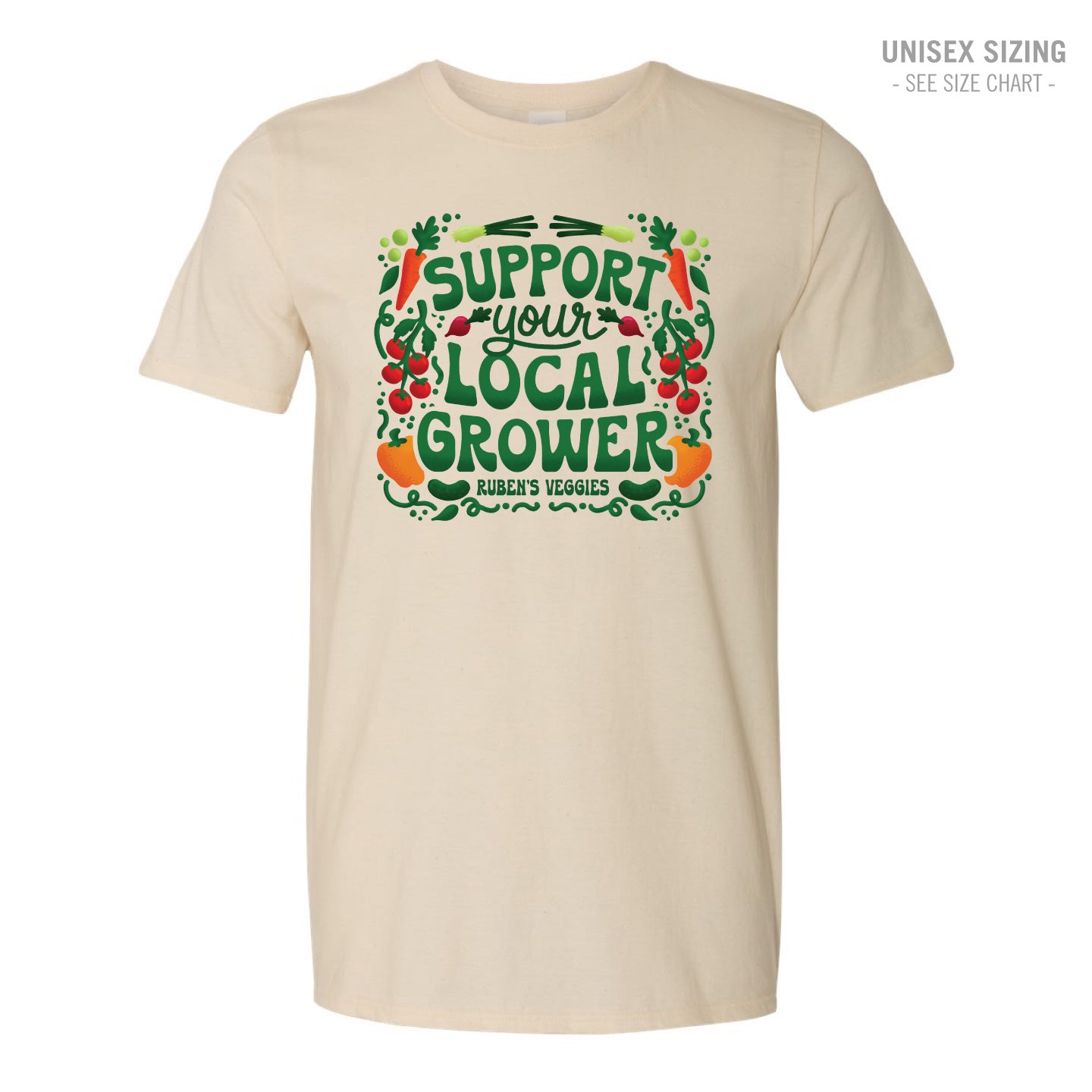Ruben's Veggies Local Grower Unisex T-Shirt (RVT005-64000)