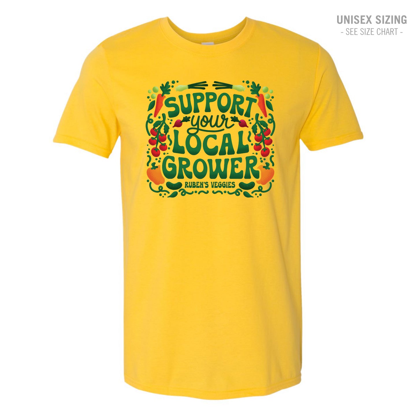 Ruben's Veggies Local Grower Unisex T-Shirt (RVT005-64000)