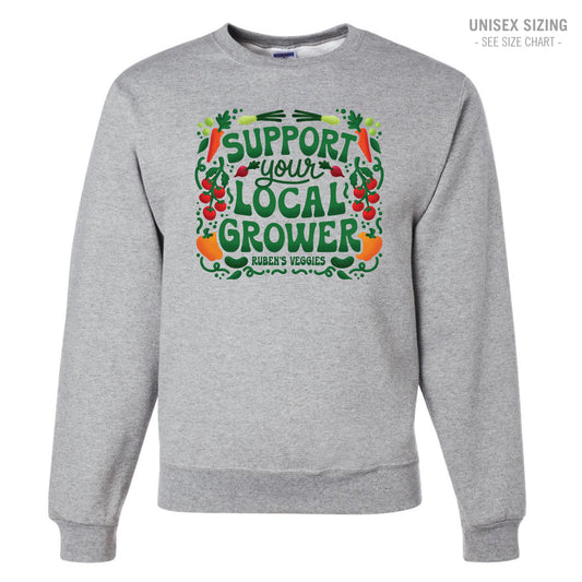 Ruben's Veggies Local Grower Unisex Crewneck Sweatshirt (RVT005-562MR)
