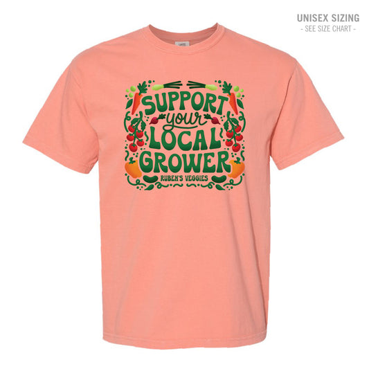 Ruben's Veggies Local Grower Retro Dyed Unisex Ringspun T-Shirt (RVT005-1717)