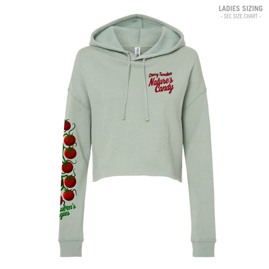 Ruben's Veggies Cherry Tomato Ladies Cropped Hoodie (RVT004-AFX64CRP)