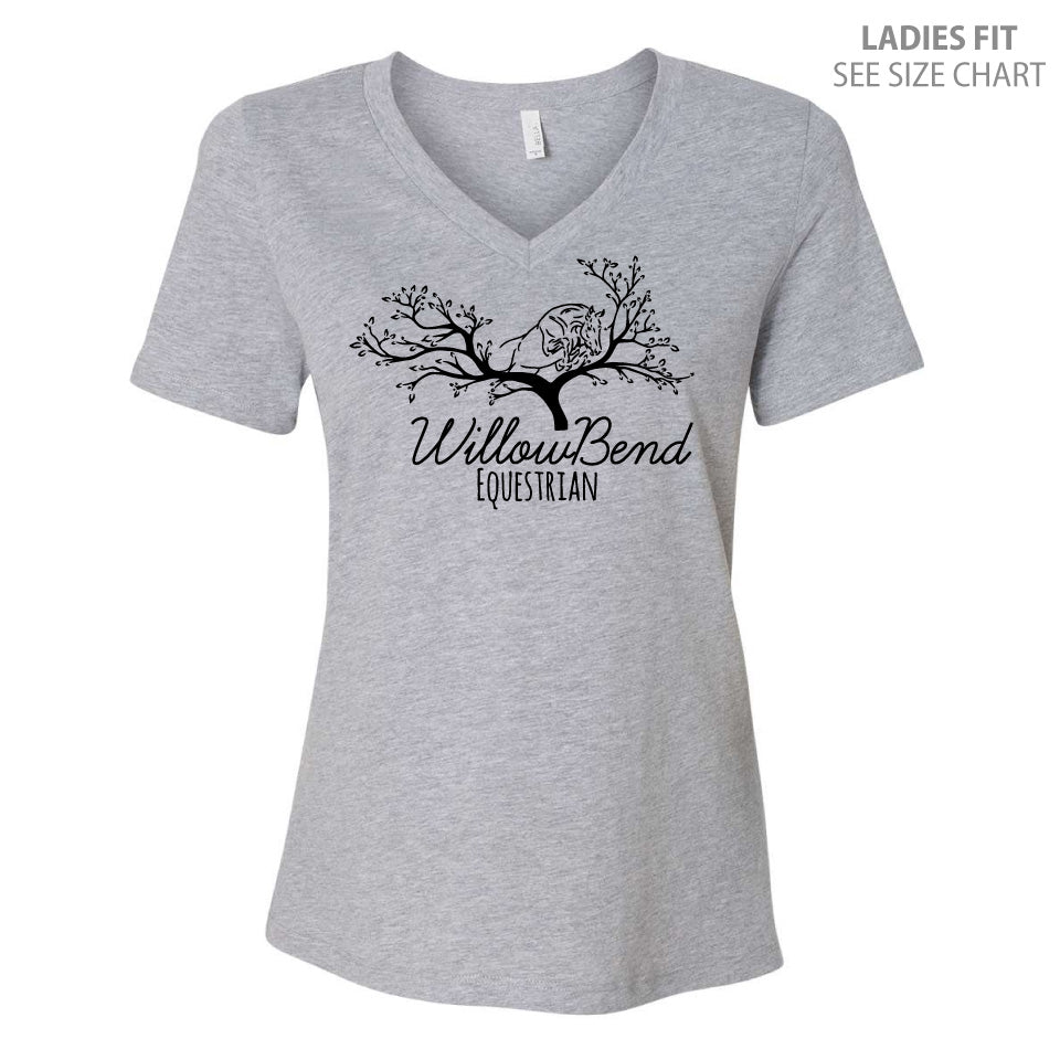Willowbend Large Logo Ladies Relaxed Fit V-Neck T-Shirt (WBT003-6405CVC)