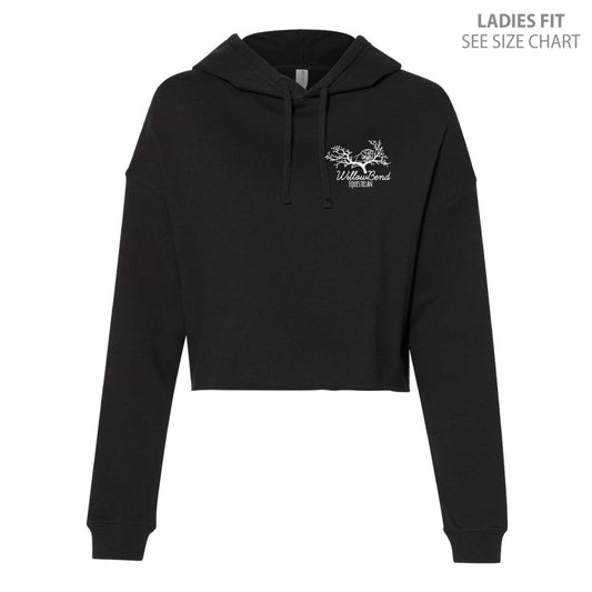 Willowbend Small Logo Ladies Cropped Premium Hoodie (WBT002-AFX64CRP)