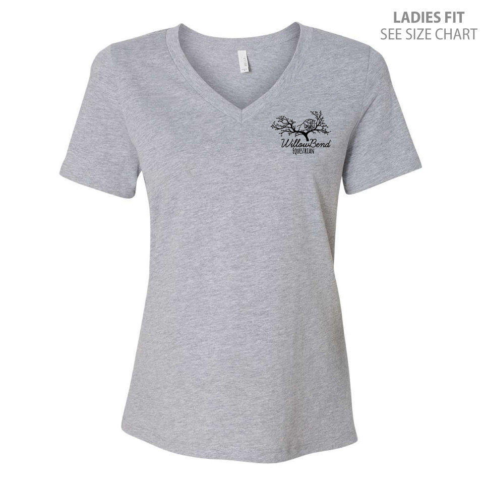 Willowbend Large Logo Ladies Relaxed Fit V-Neck T-Shirt (WBT001-6405CVC)