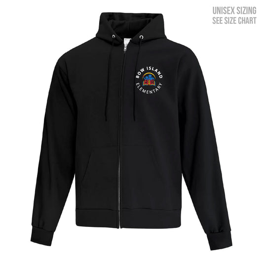 Bow Island Elementary ADULT Zip-Up Hoodie (BOWT003-ATCF2600)