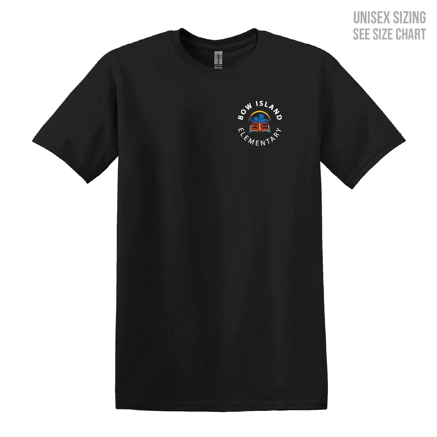 Bow Island Elementary ADULT Small Logo T-Shirt (BOWT003-64000)