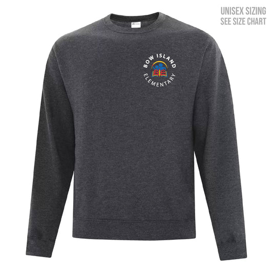 Bow Island Elementary ADULT Small Logo Crewneck Sweatshirt (BOWT003-F2400)