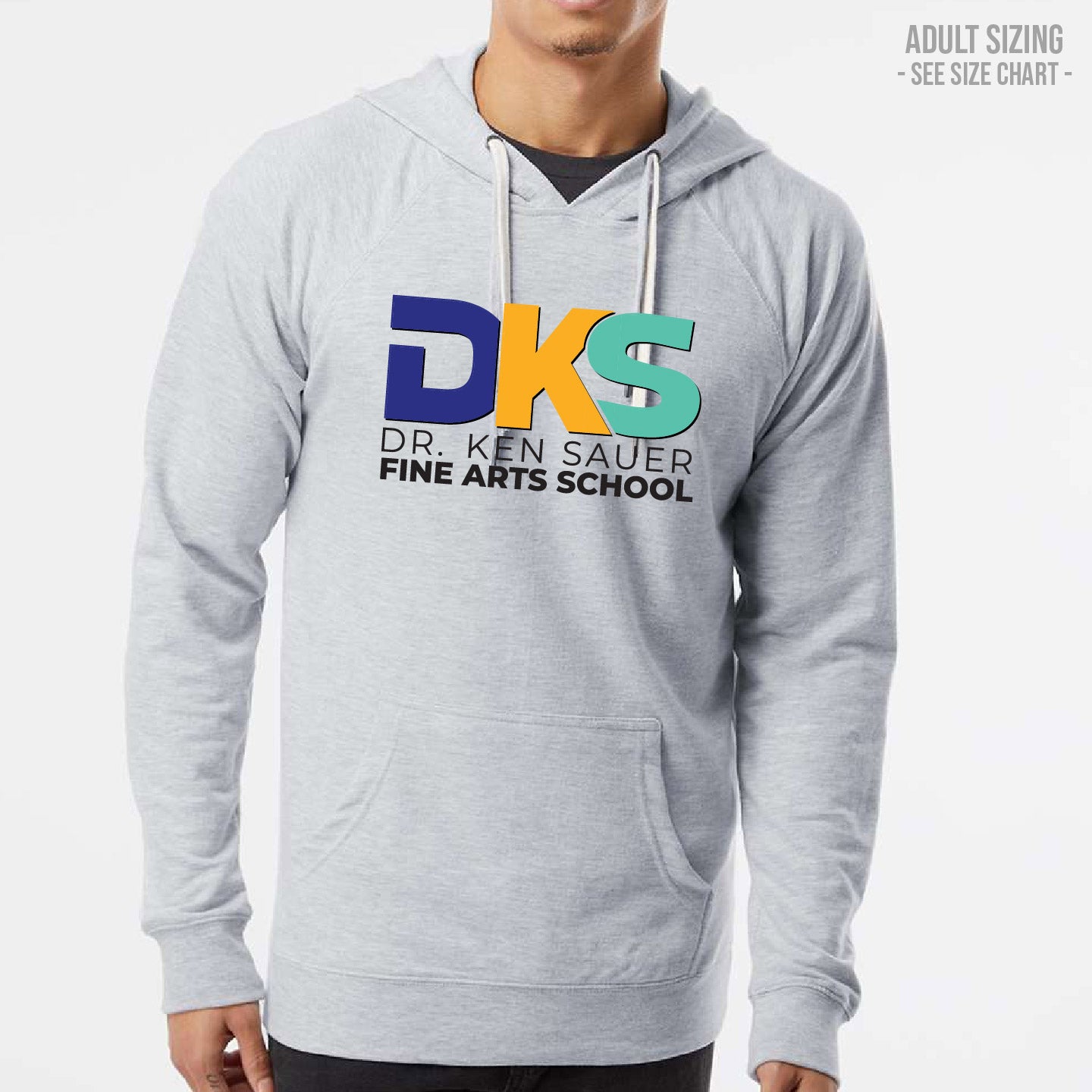 Dr. Ken Sauer Type Logo ADULT Lightweight Hoodie (DKST008-SS1000)