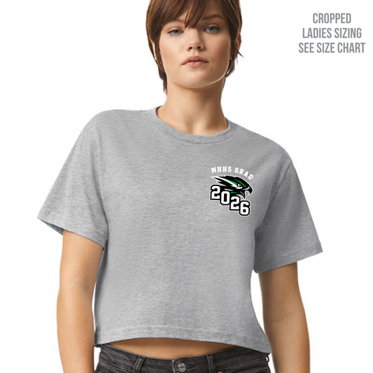 MHHS Grad 2026 Ladies Cropped Left Chest T-Shirt (MHG26T003-102)