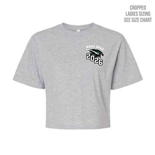 MHHS Grad 2026 Ladies Cropped Left Chest T-Shirt (MHG26T003-102)
