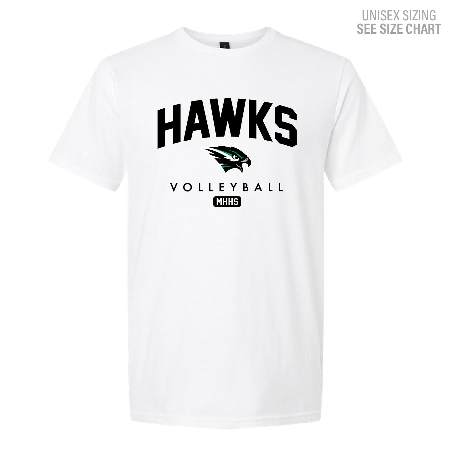 MHHS Volleyball White Unisex T-Shirt (MHVB25T002-64000)