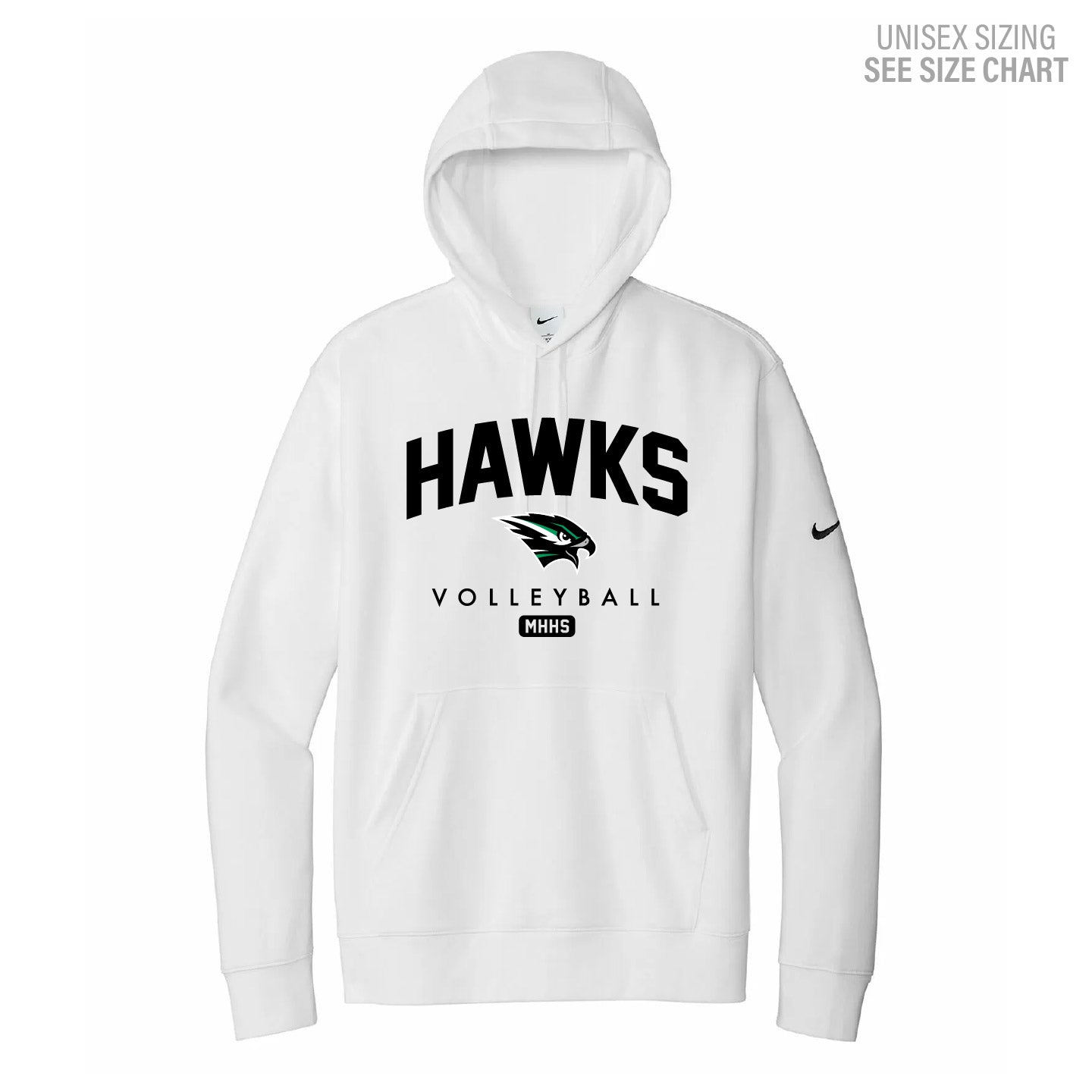 MHHS Volleyball Nike Unisex White Pullover Hoodie (MHVB25T002-DR1499)