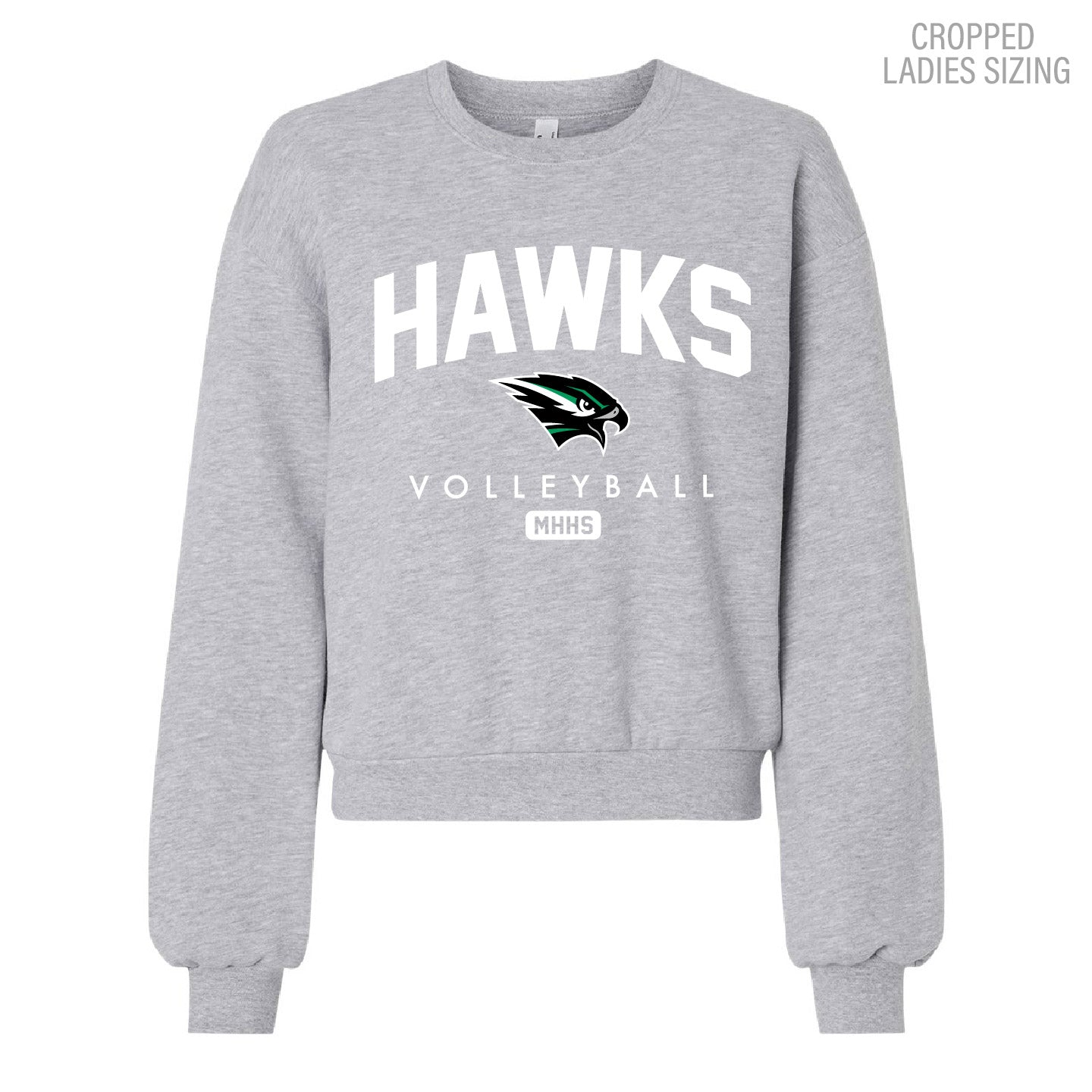 MHHS Volleyball LADIES Cropped Crewneck Sweatshirt (MHVB25T001-RF494)