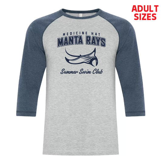 Manta Rays ADULT Baseball Tee (MRT002-ATC0822)