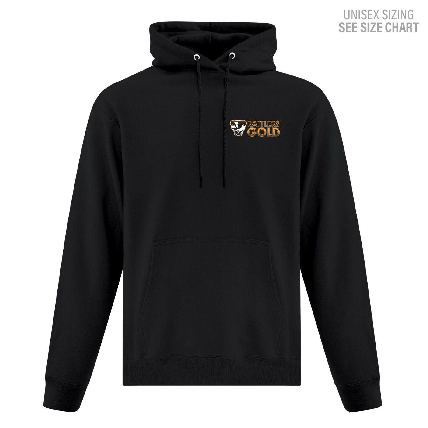 SEAVC GOLD Small Logo Unisex Black Pullover Hoodie (SEAVT004-F2500)