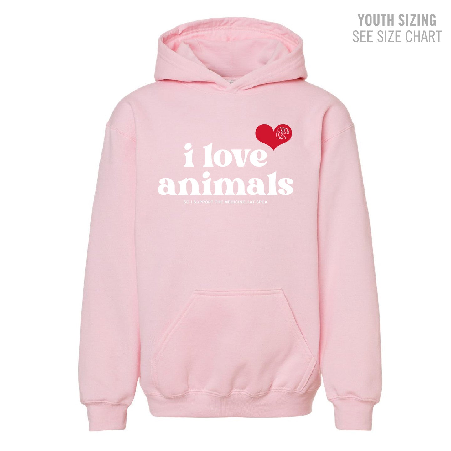 MH SPCA I Love Animals YOUTH Pullover Hoodie (SPCAT019-3322)