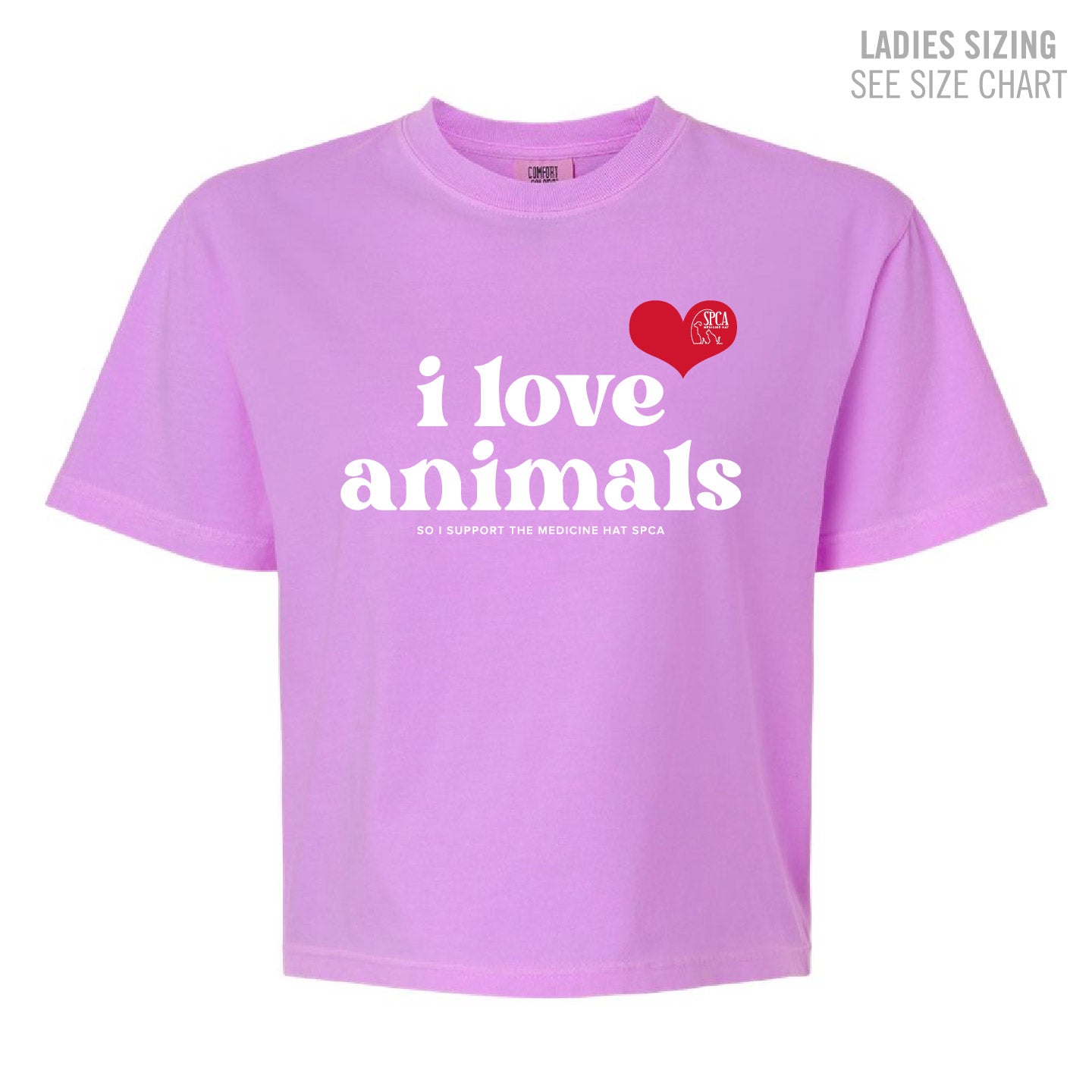 MH SPCA I Love Animals Ladies Cropped T-Shirt (SPCAT019-3023CL)