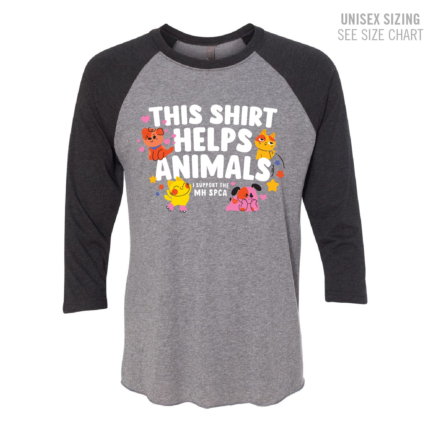 MH SPCA Helps Animals Triblend Baseball Tee (SPCAT002-6051)
