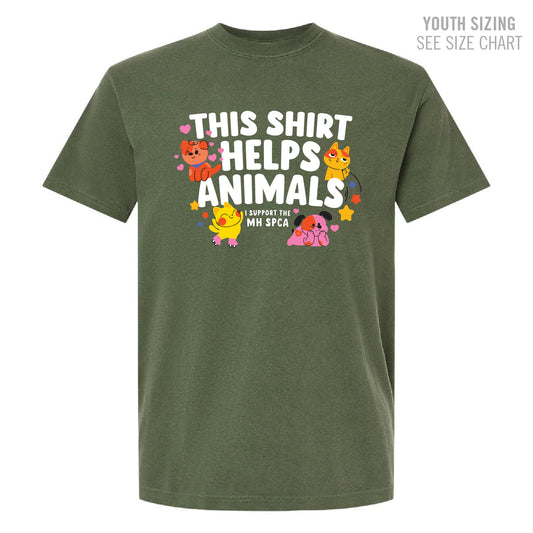 MH SPCA Helps Animals Retro Dyed Unisex Ringspun T-Shirt (SPCAT002-1717)