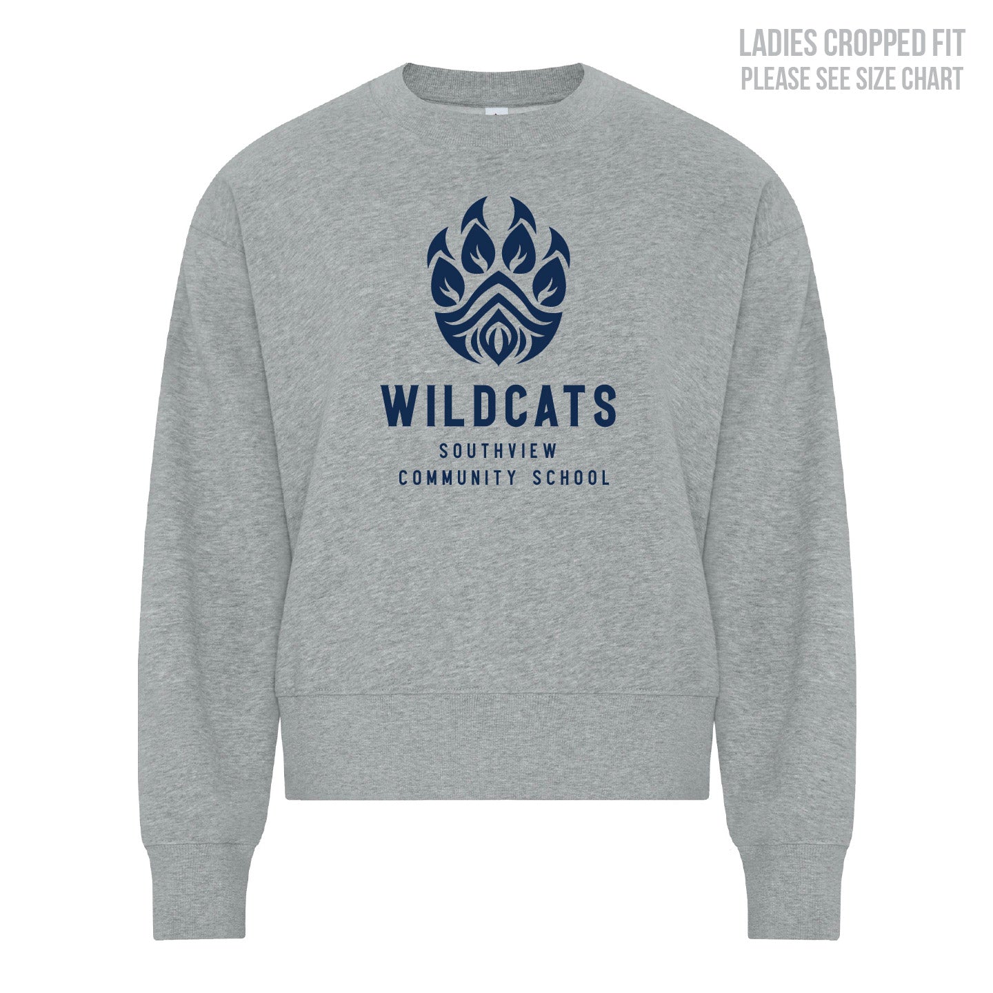 Southview School LADIES Cropped Crewneck Sweatshirt (SVST001-KOI2240L)
