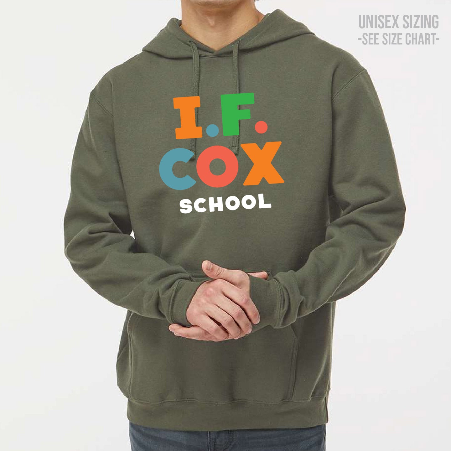 I.F. Cox School Type Design ADULT Pullover Hoodie (IFCT003-3320)