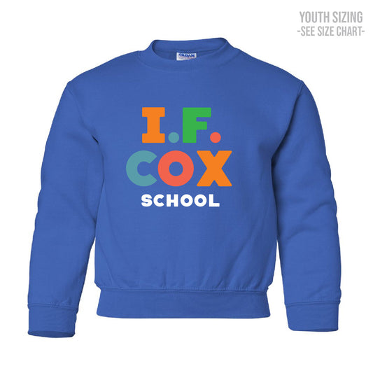 I.F. Cox School Type Design YOUTH Crewneck Sweatshirt (IFCT004-18000B)