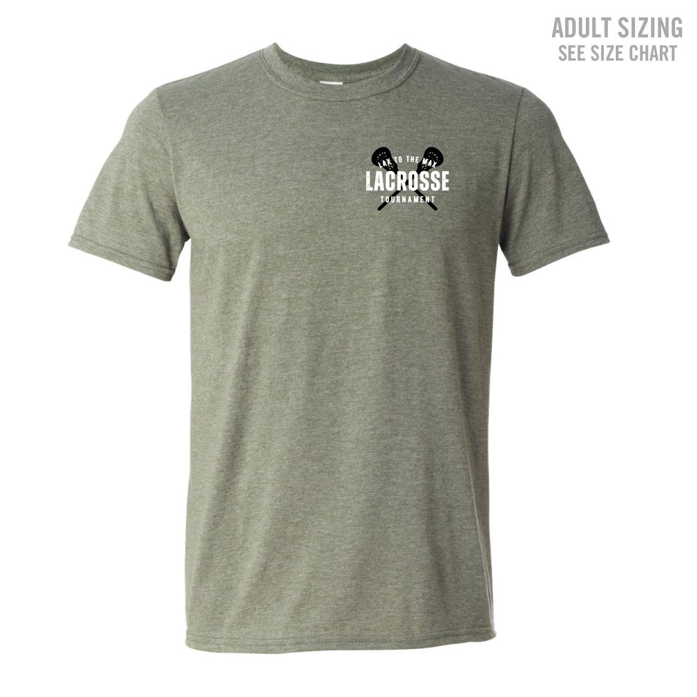 Lax to the Max Left Chest ADULT T-Shirt (LXMT004-64000)