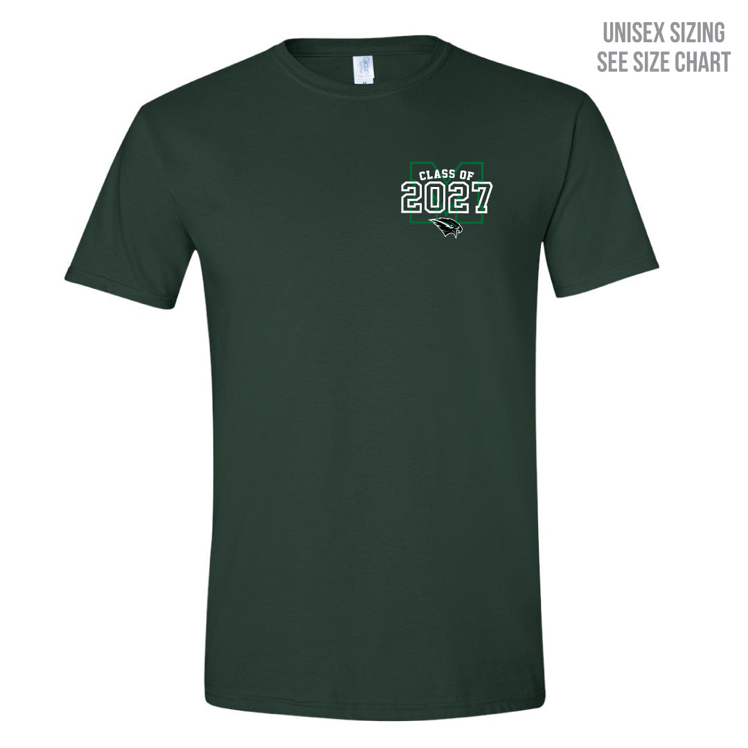 MHHS Grad 2027 Unisex Left Chest T-Shirt (MHGR27T003-64000)