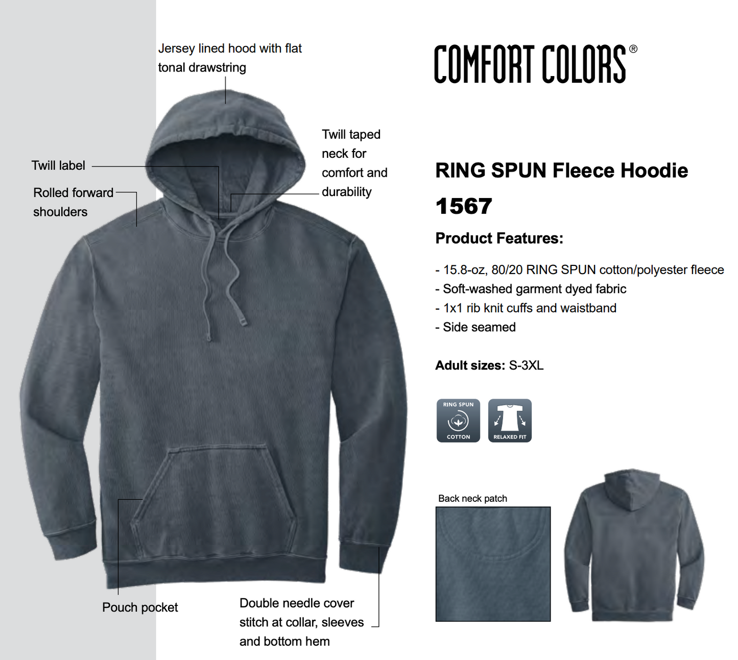 MHHS Grad 2026 Retro Pigment Dyed Left Chest Unisex Hoodie (MHG26T003-1567)