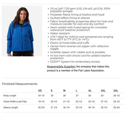 MHHS Staff LADIES Lightweight Jacket (MHHST002-CE812W)