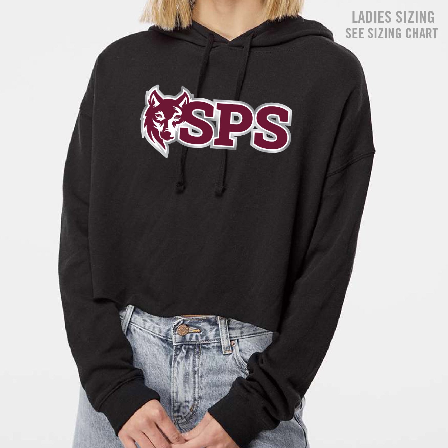 Seven Persons School LADIES Cropped Premium Hoodie (SPST001-AFX64CRP)