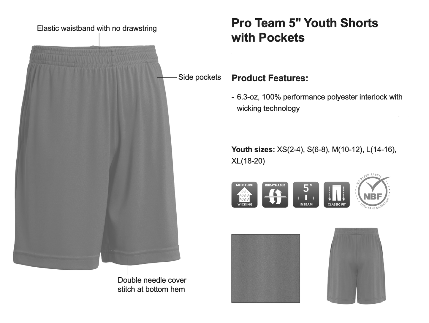 Lacrosse Provincials YOUTH Pocketed Shorts (LCPRT003-Y357P)