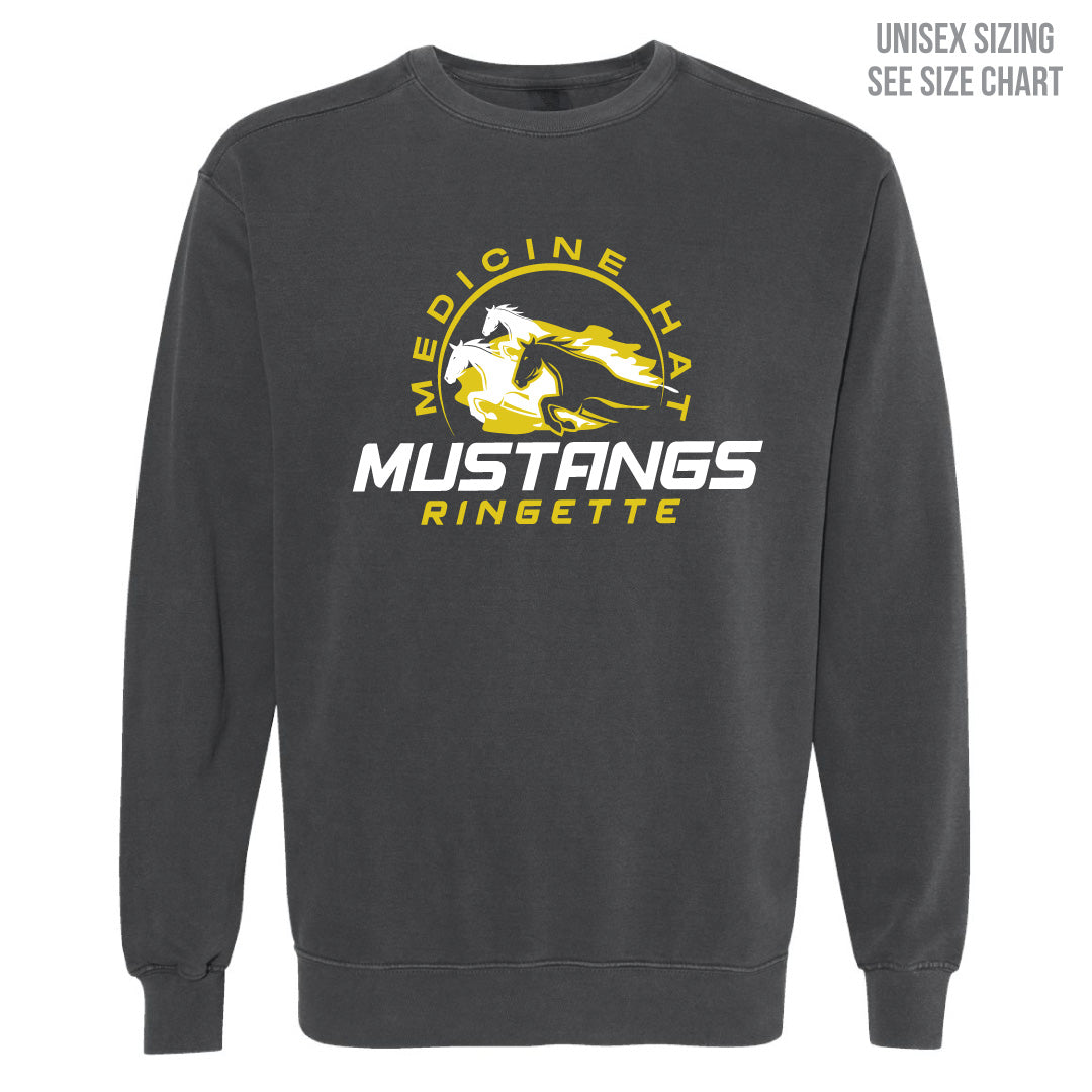 MHRA Mustangs ADULT Pigment Dyed Retro Crewneck (MHRAT002-1566)