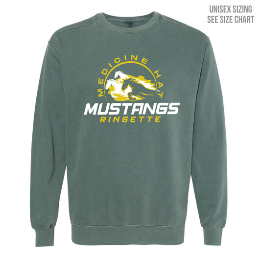 MHRA Mustangs ADULT Pigment Dyed Retro Crewneck (MHRAT002-1566)
