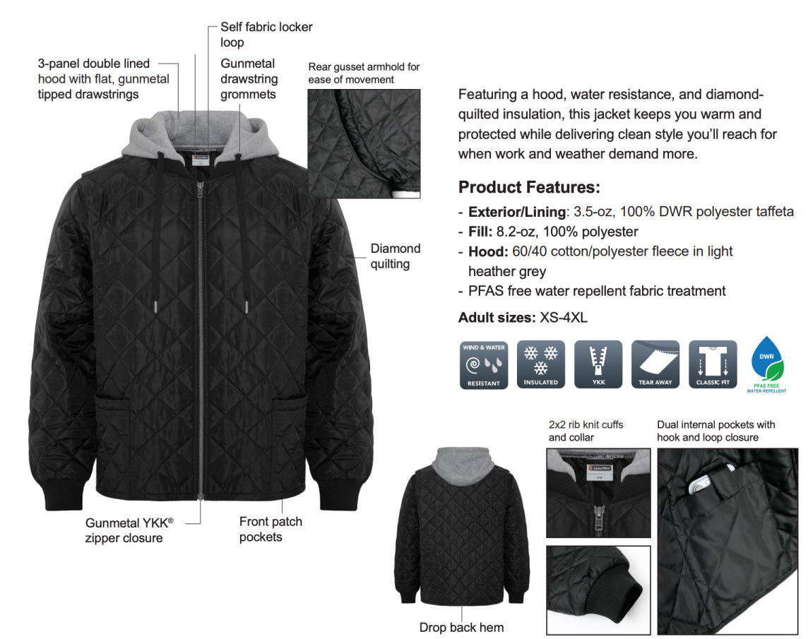 MH BMX Unisex Quilted Hooded Freezer Jacket (BMXP001-WeRK7611H)